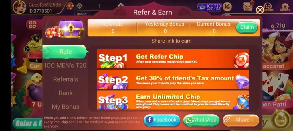 Rummy 666e Refer & Earn